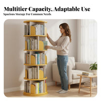 360 revolving book display unit Nordic design Revolving Book Tower Space-Saving for Adults