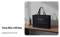 Elegant Design Black Paper Gift Bag Thick Cardstock Material Black Gift Bag with Handles Reinforced Bottom for Men, Adults, Corporate Events