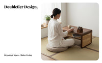 Japanese Tea Table full Wood Foldable Floor Desk meditative-Inspired for Small Spaces