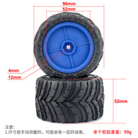 PYFORE 96mm Diameter 1/14 1/16 Universal Tires for Small Monster Trucks ARRMA and MJX