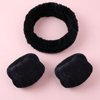 3 Pcs Spa Headband Wrist Band Set for Washing Face, Makeup Hairband with Adjustable Elastic for Facial Care Skincare, Terry Cloth