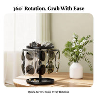 Rotating Eyeglass Stand 360 Rotating Eyewear Organizer Sunglasses Holder Stand Modern Design Sturdy Base,