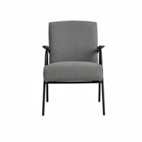 Nordic Design Upholstered Armchair with Metal Frame Retro Design Patterned Armchair with Metal Frame Geometric Pattern Accent Chair Ergonomic Back Support for Readers, Homeowners, Adults, Living Room, Balcony, Reading Nook, Bedroom