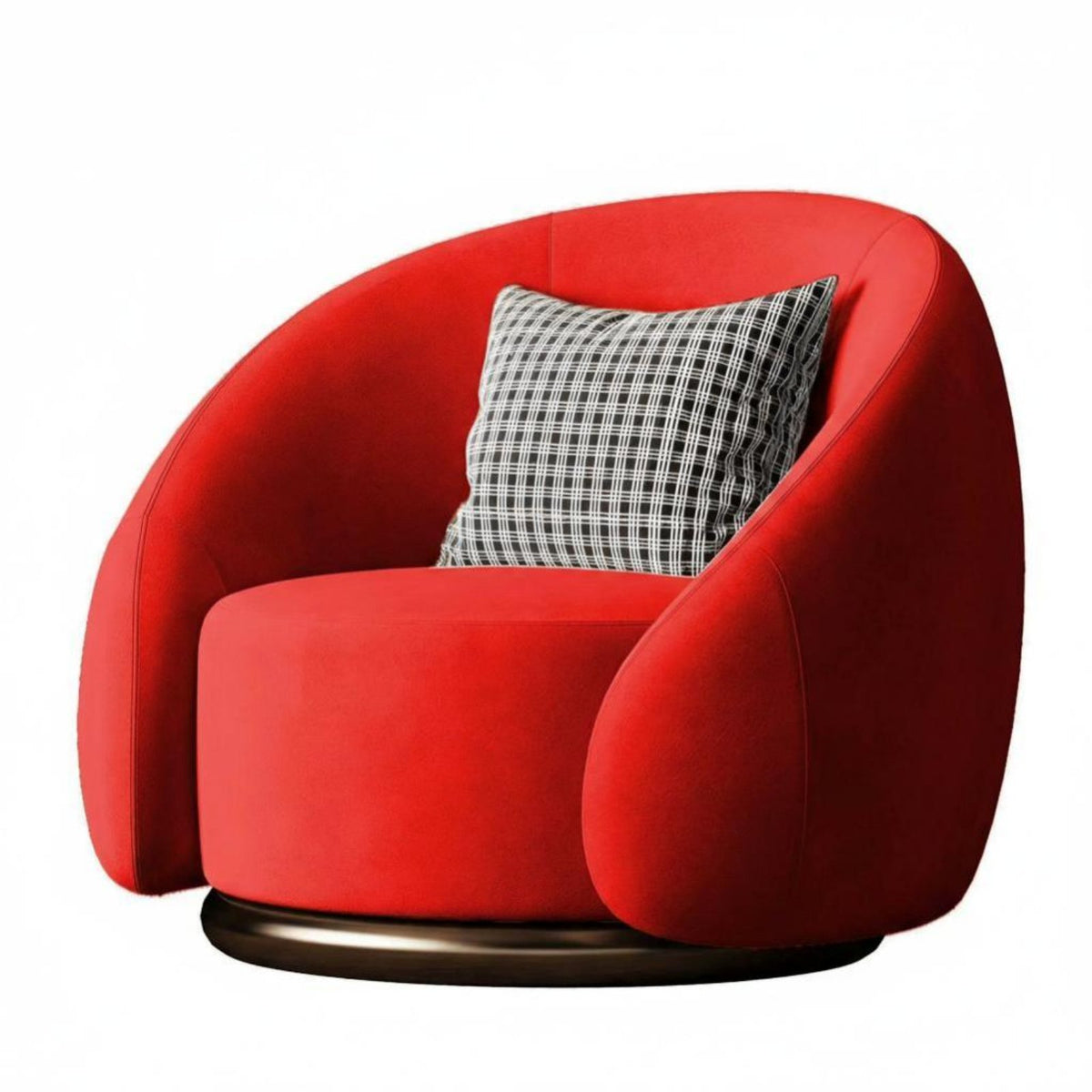 Upholstered Rotating Armchair Minimalist Design Oversized Rotating Barrel Chair Modern Aesthetic Deep Seat for Students