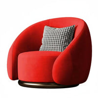 Upholstered Rotating Armchair Minimalist Design Oversized Rotating Barrel Chair Modern Aesthetic Deep Seat for Students