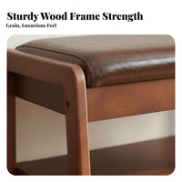Upholstered Entryway Stool Comfortable Padded Seat for Living Room, Homeowners