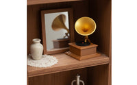 Retro Design Vintage Gramophone Miniature Photography Prop Miniature Phonograph Model Detailed Reproduction Tiny Phonograph Figurine for Hobbyists, Collectors, Miniature Scene
