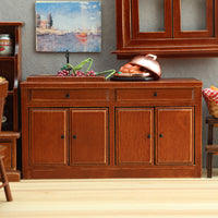 1:12娃娃屋dollhouse微缩家具迷你场景摆件木质欧式复古厨房水槽
