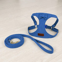 Small Dog Harness and Leash Set with Bow, Soft Canine Chest Strap Vest, Harness for Small Dogs, Outdoor Walking Training Gear, Dog Walking Set