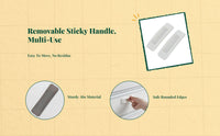 No-hole, no-drill handle. Discreet pull, pressure-sensitive installation. Suitable for kitchen, cabinet, drawer, glass, sliding, and wooden doors.