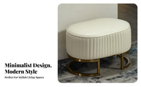 Soft Padded Seat Round Vanity Pouf space-saving Size Footrest Multi-Functional Upholstered Stool Multifunctional for Shop Owners, Interior Decorators, Entryway, Clothing Boutique, vanity area, Bedroom