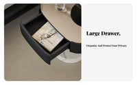 Nightstand with Storage Modern Design Bedroom Furniture Stone-Patterned Top