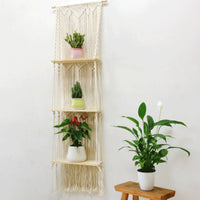 Macrame Wall Shelf Space Saving Macrame Hanging Shelf Tassels