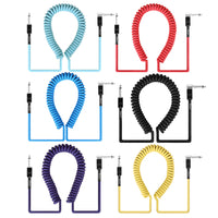 IRIN Guitar Cable Spring Coil Straight and Right Angle 6.3/6.35/6.5mm Audio Cable Male to Male for Amplifier