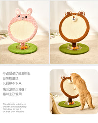小熊小兔剑麻猫抓板耐磨不掉屑猫转盘自嗨解闷趣味猫咪玩具