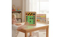 Early Education LED Light Switch Toy Hand-Eye Coordination Wooden Button Board Develops Concentration for Preschoolers