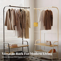 stand-alsinglestanding Valet with Tray Integrated Hanger Coat Stand Stable Base for Adults