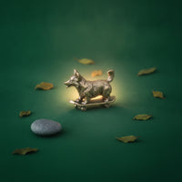 Corgi Figurine with Skateboard Miniature Corgi on Skateboard Retro for Bookshelf