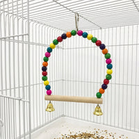 Parrot Toys 7 Piece Set, Parrot Cage Additions, Wood Parrot Climbing Toys and Parrot Gnaw Toys for Parakeets Cockatiels Enrichment