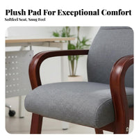 Highspine support Wooden Armchair With Armrests Seating Furniture Fabric Upholstery