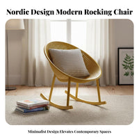 Nordic design aesthetic Eggshell glider fashionable Design Rocking Chair Soft pad Indoor Furniture Sturdy Construction for Book Lovers, New Parents, Balcony, Living Room, Bedroom, literature corner