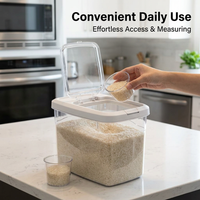 Airtight Food Storage Containers, Large Capacity Rice Bucket, Press Button Dispe #variant:Small 15 jin