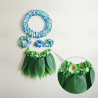 Hawaiian Luau Grass Skirt Costume Set for Kids and Adults