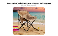 3level Adjustable Highspine Padded Moon Chair Foldable Design Packable Outdoor Chair Lightweight Portable Seating Breathable material for outdoor enthusiasts, Adults, fishermans, Camping, Fishing, al-fresco meal, spineyard