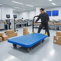 Perforated Platform Trolley Heavy-Duty Foldable Flatbed Trolley Swivel Wheel Cart High Capacity Material Handling Reinforced