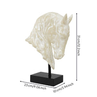 Horse Head Sculpture Faux-Jade Horse Head Statue Translucent for Reception Area