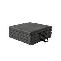 Padded Four-Fold Exercise Mat Foldable Folding Gym Mat with Handles Wipe-Clean Moisture-Resistant for Stretching