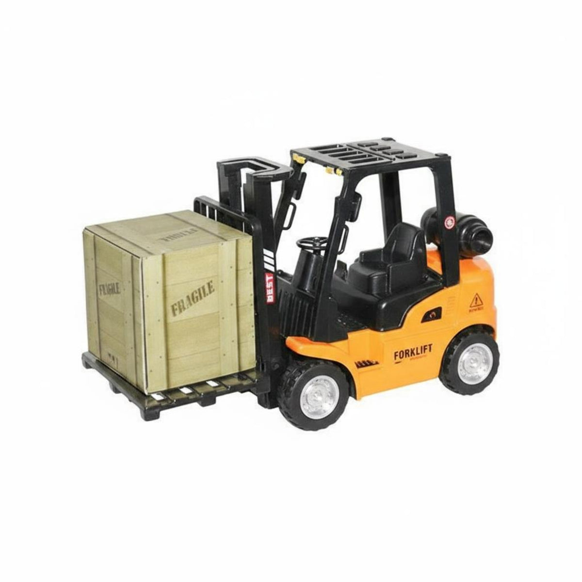 Pull Back Die-Cast Forklift Toy Mixed Material Forklift Toy Gift Box Packaging Mini Construction Vehicle Model Effortless Rolling for Boys, Kids