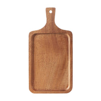 Wooden Serving Board with Handle Natural Grain for Hosts