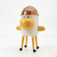 Lidded Trash Bin Wheeled Rolling Wastebasket Mobile for Nursery, Kids