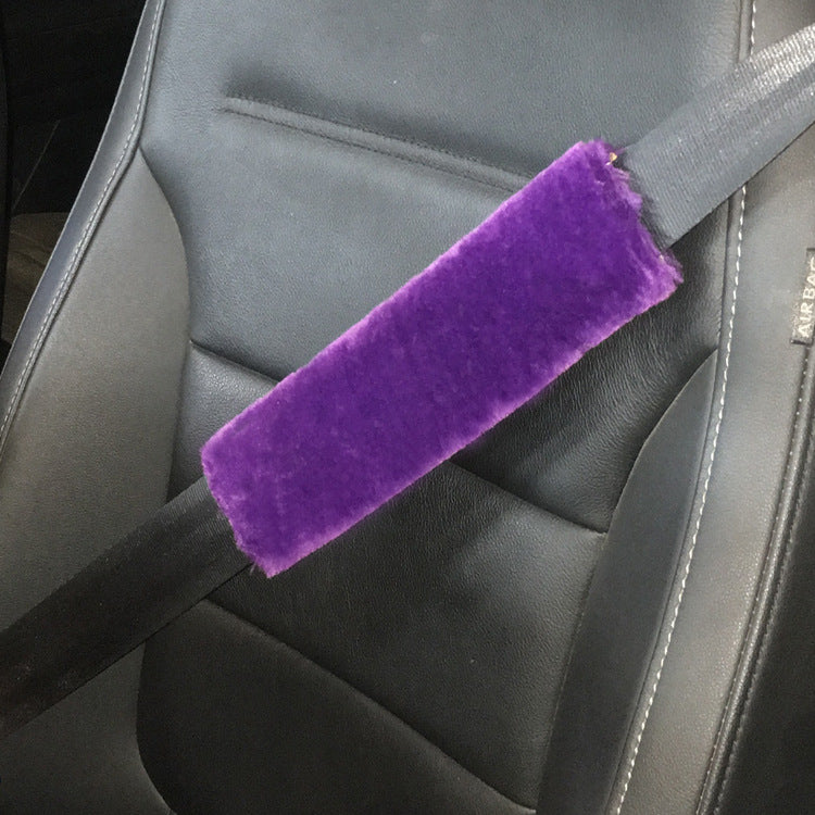 Plush Faux Wool Car Seat Belt Shoulder Pads for Winter Comfort