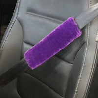 Plush Faux Wool Car Seat Belt Shoulder Pads for Winter Comfort