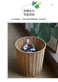 北欧客厅家用垃圾桶仿藤编织分类垃圾篓厕所卫生间无盖垃圾筒酒店