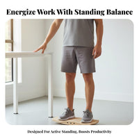 Dynamic Motion Standing Desk Balance Board Non-Slip Foot Massage Board Portable Wooden Stability Rocker Long-Lasting for Athletes, Gamers