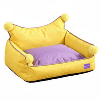 Scratch-Resistant Cat Sofa Bed All-Season Use Pom-Pom Pet Sofa Removable Cushion Cushioned Pet Nest High Backrest for Cats, Small Dogs