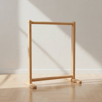 Pet Clothing Rack Natural Wood Finish Freestanding Pet Clothing Rack Open Frame