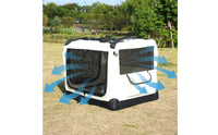 Soft-Sided Travel Crate Mesh Panels Soft-Sided Pet Crate Folding Kennel Ventilated Pet Supplies Easy Transportation