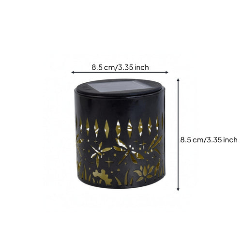 Cylindrical Solar Lamp Metal Pathway Light Easy to Clean for Garden