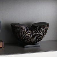 U-Shaped Sculpture Ribbed Tabletop Accent Bold for Shelf, Interior Designers