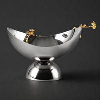 Pedestal Fruit Bowl Metal Fruit Tray Semicircular for Cafe