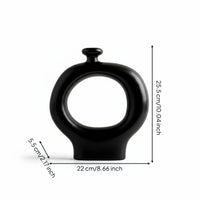 Black and White Striped Ceramic Vase Versatile Centerpiece for Shelf Display