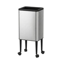 Wheeled Trash Can Slim Wastebasket Space-Saving for Kitchen, Living Room