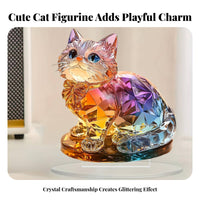 2D Acrylic Cat Desktop Ornament Cute Design Colorful 2D Cat Display Art home Decoration for Desktop, Living Room, Bookshelf