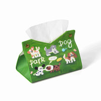 Creative Ins Style Tissue Box Cover with Cute Puppy, Pastoral Style, PU Leather
