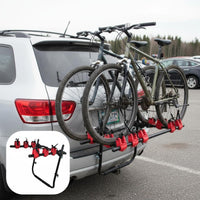 Universal Fit Trunk Mount Bike Rack Heavy Duty Rear Car Cycle Holder Foldable Design Strap-on Bike Carrier for Outdoor Enthusiasts, Families, Road Trips, Travel, Camping