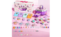 77 Pieces Birthday Gift Sticker Art Craft Kit Improves Practical Ability Kids Keychain Creator Easy to Use Charm Making Machine for Girls